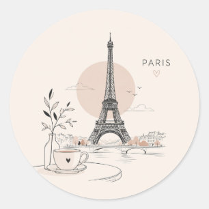 Paris Eiffel Tower Romantic French Travel Stickers