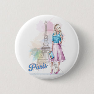Paris Eiffel Tower sightseeing 6 Cm Round Badge