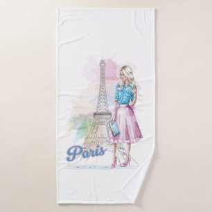 Paris Eiffel Tower sightseeing Bath Towel