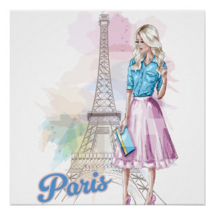 Paris Eiffel Tower sightseeing Poster