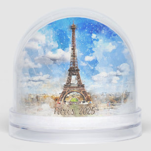 Paris Eiffel Tower Souvenir Snow Globe
