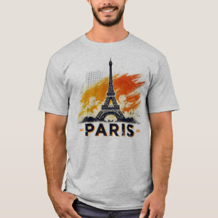 PARIS Eiffel tower t-shirt design art  watercolor 