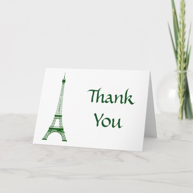 Paris Eiffel Tower Thank You Card (Front)