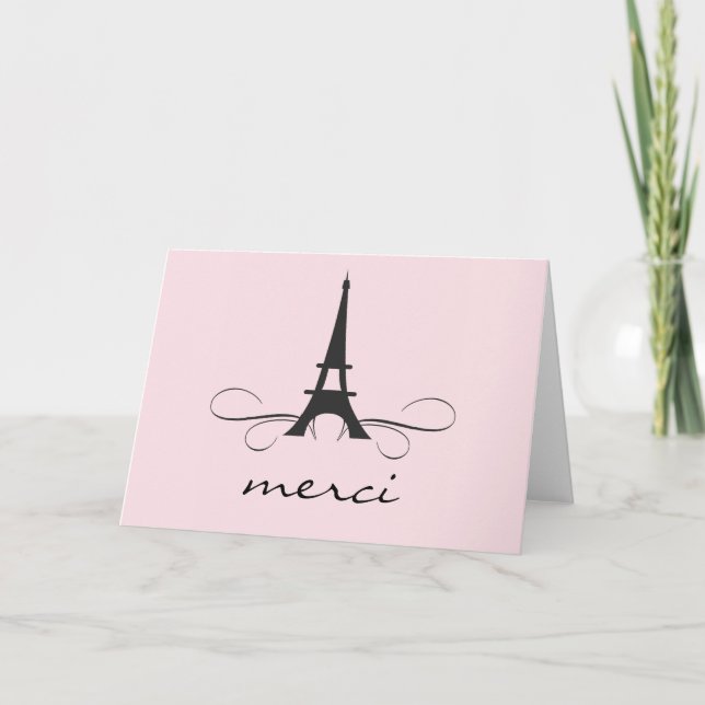 Paris Eiffel Tower Thank You Note card (Front)
