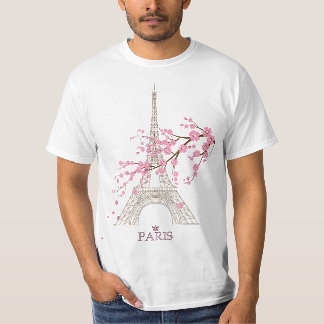 Paris Eiffel Tower the sign of Love France Parisia T-Shirt (Front)