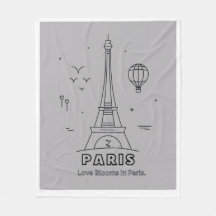Paris Eiffel Tower Throw Blanket