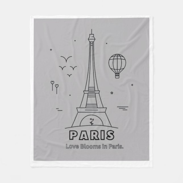 Paris Eiffel Tower Throw Blanket (Front)