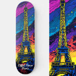 Paris Eiffel Tower Travel Pop Art Skateboard<br><div class="desc">Skate through the streets of Paris with our Eiffel Tower Travel Pop Art skateboard,  a vibrant blend of urban cool and iconic landmarks. Personalise your ride with custom text and make every session uniquely yours. This is another 100% Snuggle Hamster Designs.</div>