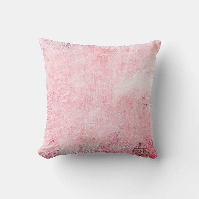 Paris eiffel tower vintage pigeons cushion (Front)