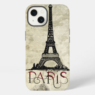 Paris, Eiffel Tower Vintage Script iPhone 13 Case