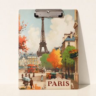 Paris Eiffel Tower Vintage Travel Daydream Clipboard