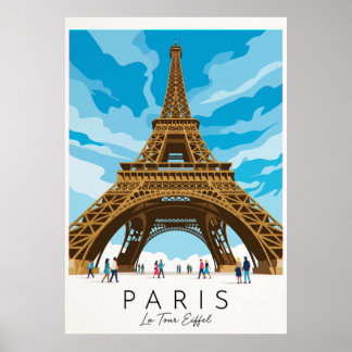 Paris • Eiffel Tower | Vintage Travel Poster