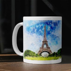 Paris Eiffel Tower Watercolor #01  Coffee Mug