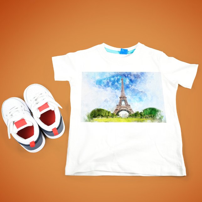 Paris Eiffel Tower Watercolor #01  T-Shirt (Creator Uploaded)
