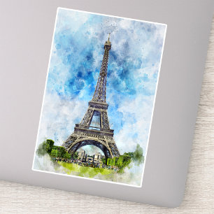 Paris Eiffel Tower Watercolor #02 