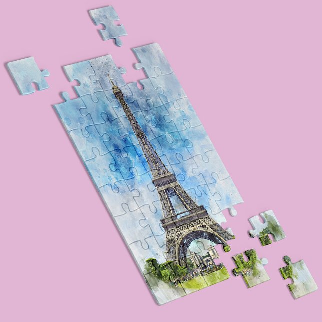 Paris Eiffel Tower Watercolor #02  Jigsaw Puzzle (Creator Uploaded)