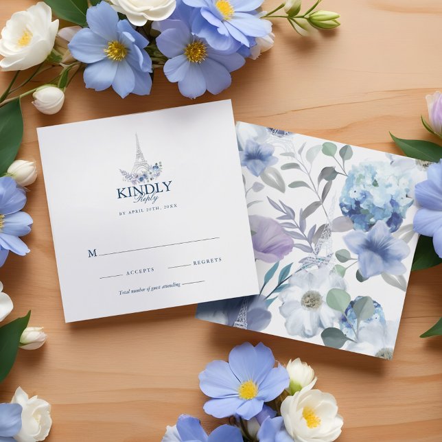 Paris Eiffel Tower Watercolor Floral White Wedding (Paris Eiffel Tower Watercolor Floral White Wedding)