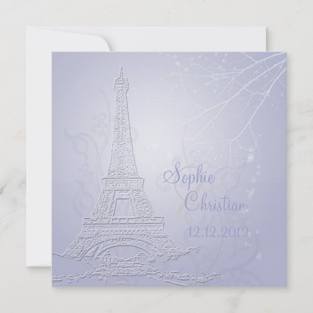 Paris, eiffel tower wedding  invitations (Front)