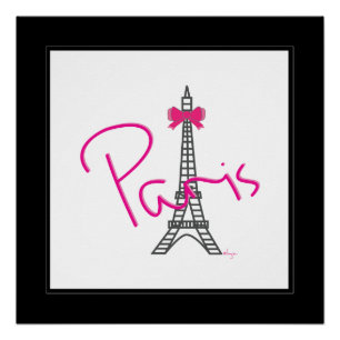 Paris, Eiffel Tower with bow Modern Poster