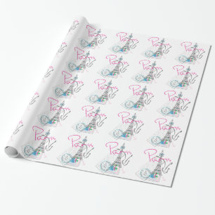 Paris Eiffel Tower With Love Wrapping Paper