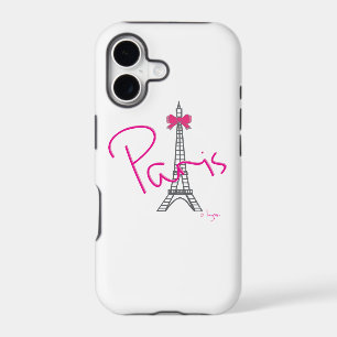 Paris Eiffel Tower with pink bow