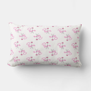 Paris, Eiffel Tower with pink Bow Lumbar Cushion