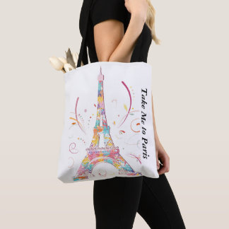 PARIS EIFFLE TOWER COLOURFUL TOTE BAG