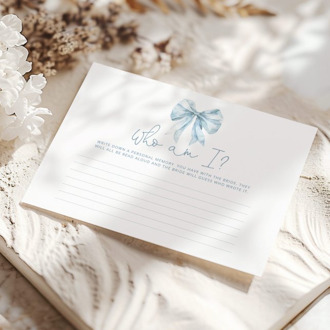 Paris elegant Toile bow Who am I bridal game (Creator Uploaded)