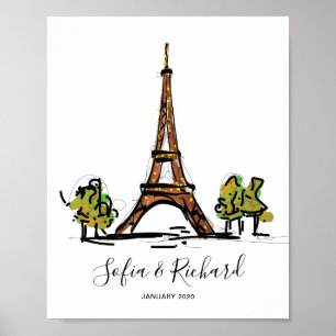 Paris Engagement proposal, anniversary couple gift Poster