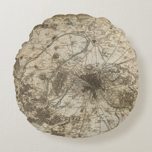 Paris environs round cushion (Front)