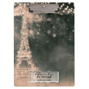 Paris Evening Night Lights Chic Glam Personalised Clipboard