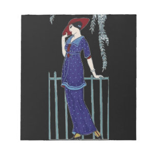 Paris fashion 1920s elegant lady notepad