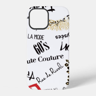 Paris fashion and glamour seamless pattern iPhone 12 case