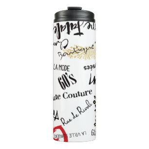 Paris fashion and glamour seamless pattern thermal tumbler