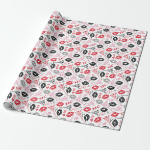 Paris fashion, calligraphic Eiffel Tower pattern. Wrapping Paper
