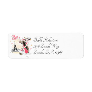 Paris, Fashion & Coffee Return Address Label