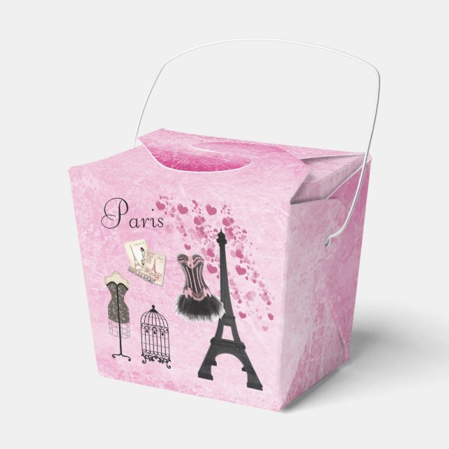 Paris Fashion Eiffel Tower Favour Box (Front Side)