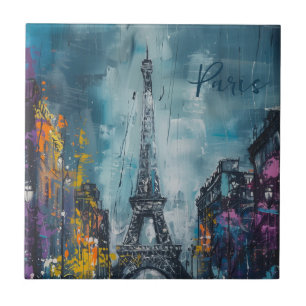 Paris Fashion Night Ceramic Tile