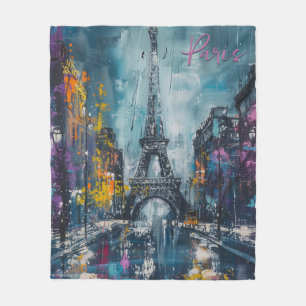 Paris Fashion Night Fleece Blanket