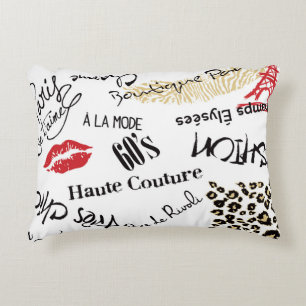 Paris fashion: vintage glamour pattern. decorative cushion