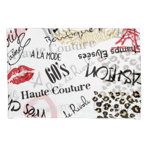 Paris fashion: vintage glamour pattern. pillowcase