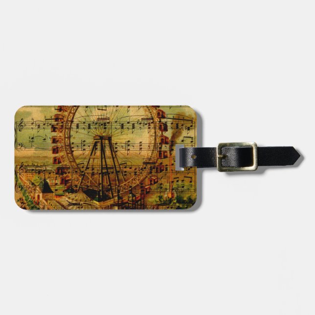 Paris Ferris Wheel Luggage Tag (Front Horizontal)