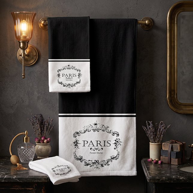 Paris flower market bath towel set (Creator Uploaded)