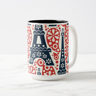 Paris Folk Floral two-toned mug