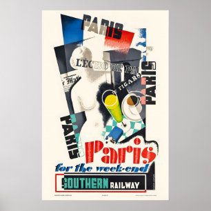 Paris For the Weekend Southern Railway Vintage Poster