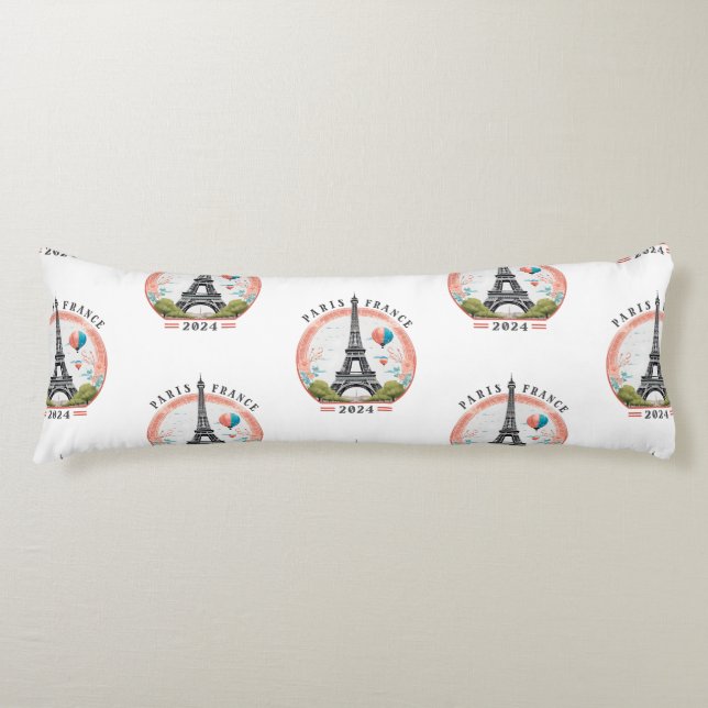 Paris France 2024 Body Pillows, Eiffel Tower Body Cushion (Front)