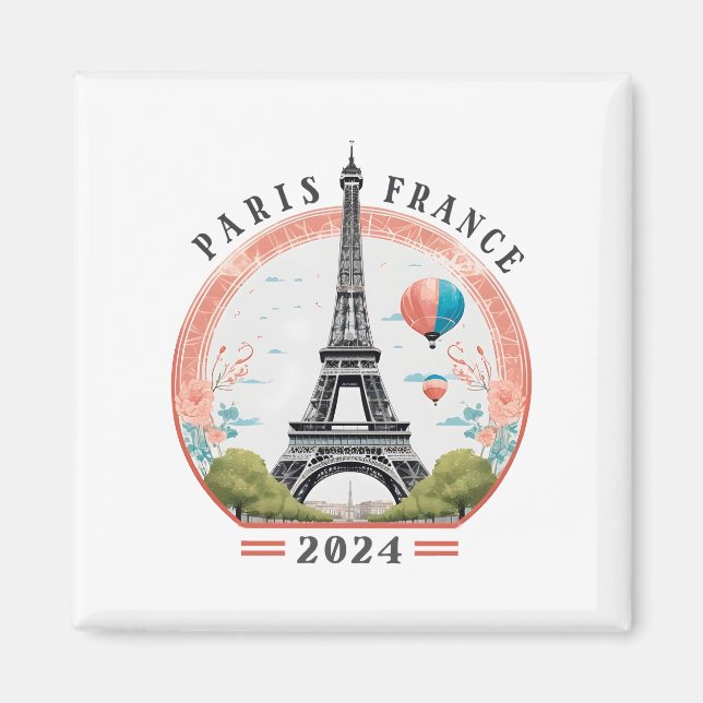 Paris France 2024 Fleece Blankets, Eiffel Tower Magnet (Front)