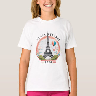 Paris France 2024 Girls T-Shirt, Paris France 2024 T-Shirt