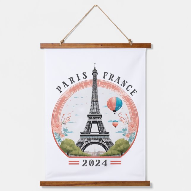 Paris France 2024 Hanging Tapestrys, Eiffel Tower Tapestry (Front)