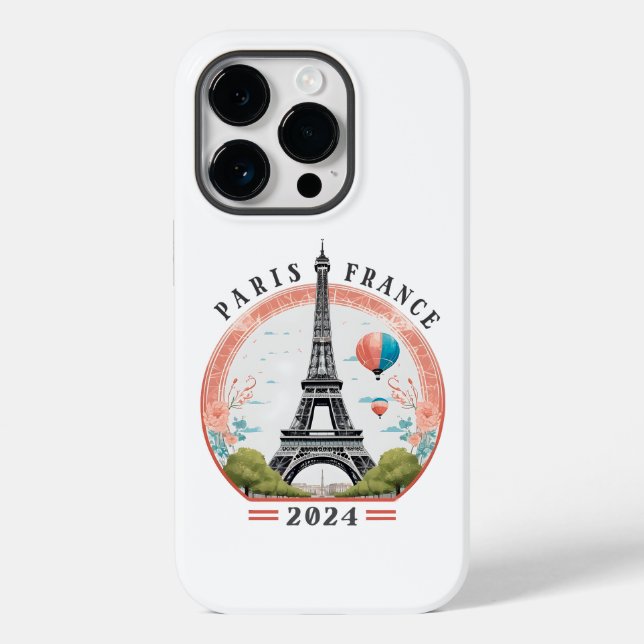Paris France 2024 iphone 14 Cases, Eiffel Tower Case-Mate iPhone Case (Back)